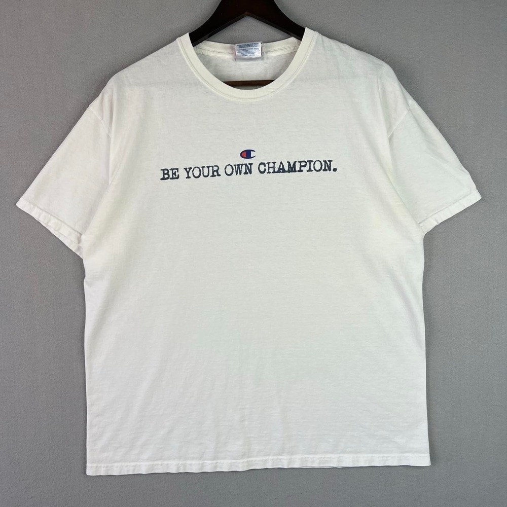 Vintage Be Your Own Champion White Champion Tee Shirt 2000s L
